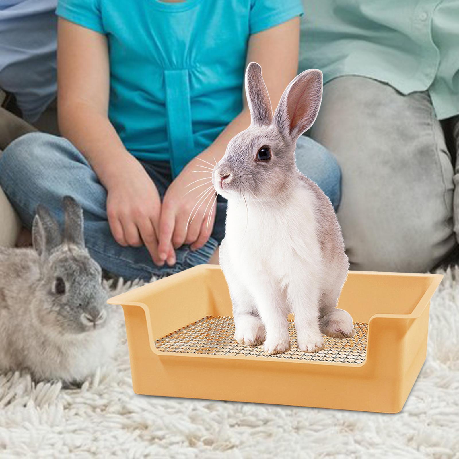 Rabbit Litter Box Small Animals Litter Tray for Guinea Pig Bunny, Hamster