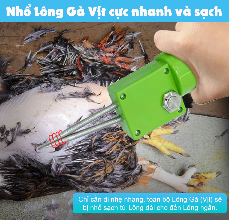 Máy vặt lông vịt lông gà nhanh chóng tiện lợi (Tay cầm màu xanh) AGD-1