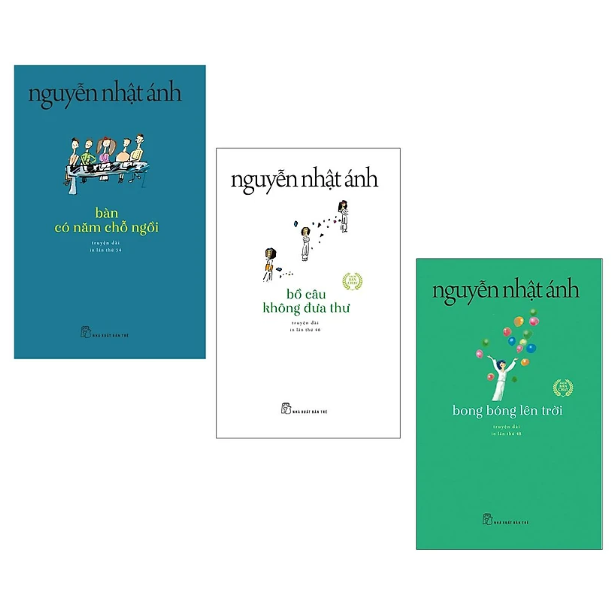 Hình ảnh  Combo 3 cuốn truyện Nguyễn Nhật Ánh:  Bàn có 5 chỗ ngồi + Bồ câu không đưa thư + Bong bóng lên trời