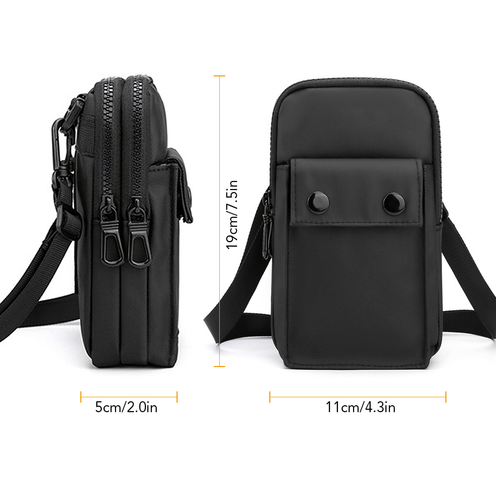 Túi Đeo Cổ Mini Bằng Nylon Chắc Chắn Đựng Điện Thoại Túi Tiền Cho Nam Kiểu Dáng Đơn Giản