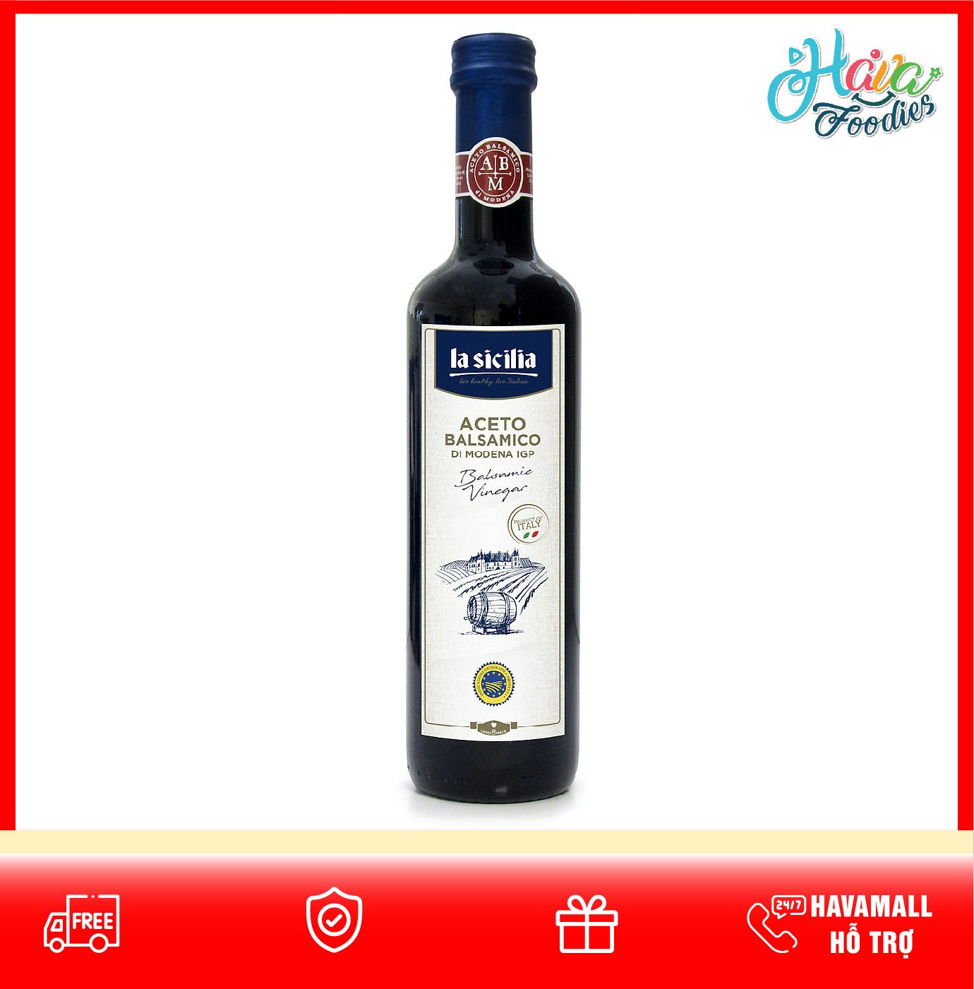 Giấm Rượu Vang Nguyên Chất 500ml – Balsamic Vinegar of Modena Lasicilia