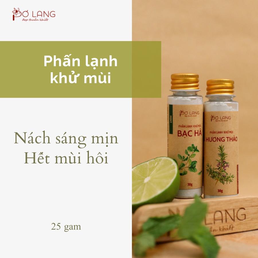 Phấn lạnh bột khử mùi cơ thể Hương Thảo Pơ Lang lọ 30gam (Khử mùi 24 giờ, không vàng áo)