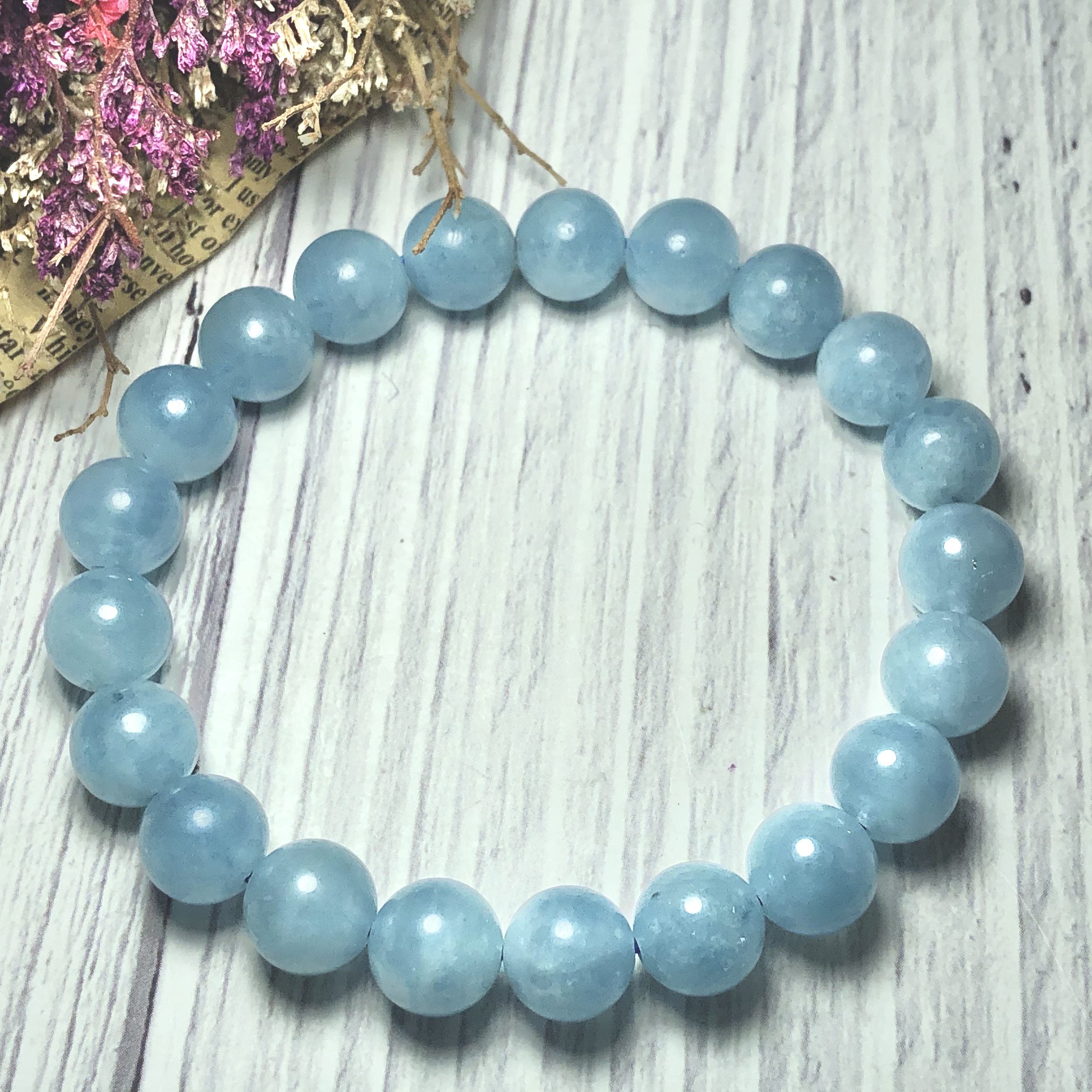 Vòng tay Aquamarine 9mm cao cấp chuẩn 5A
