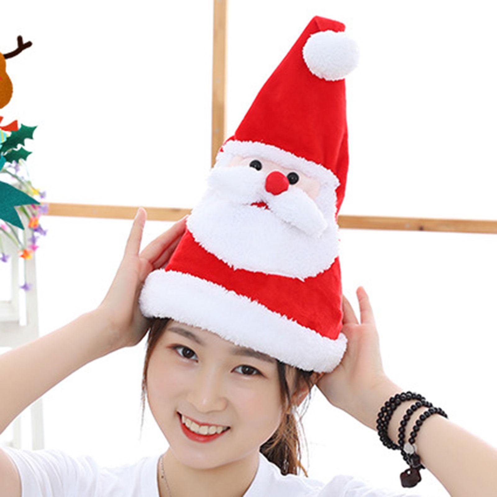 Santa Hat Singing and Dancing Christmas Cap for Party Supplies Xmas New Year