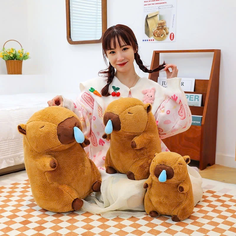 Gấu bông Chuột Capybara Thú nhồi bông Capybara Bộ trưởng Bộ Ngoại Giao đáng yêu 30cm Mũi Rút Thú Bông Quà Tặng