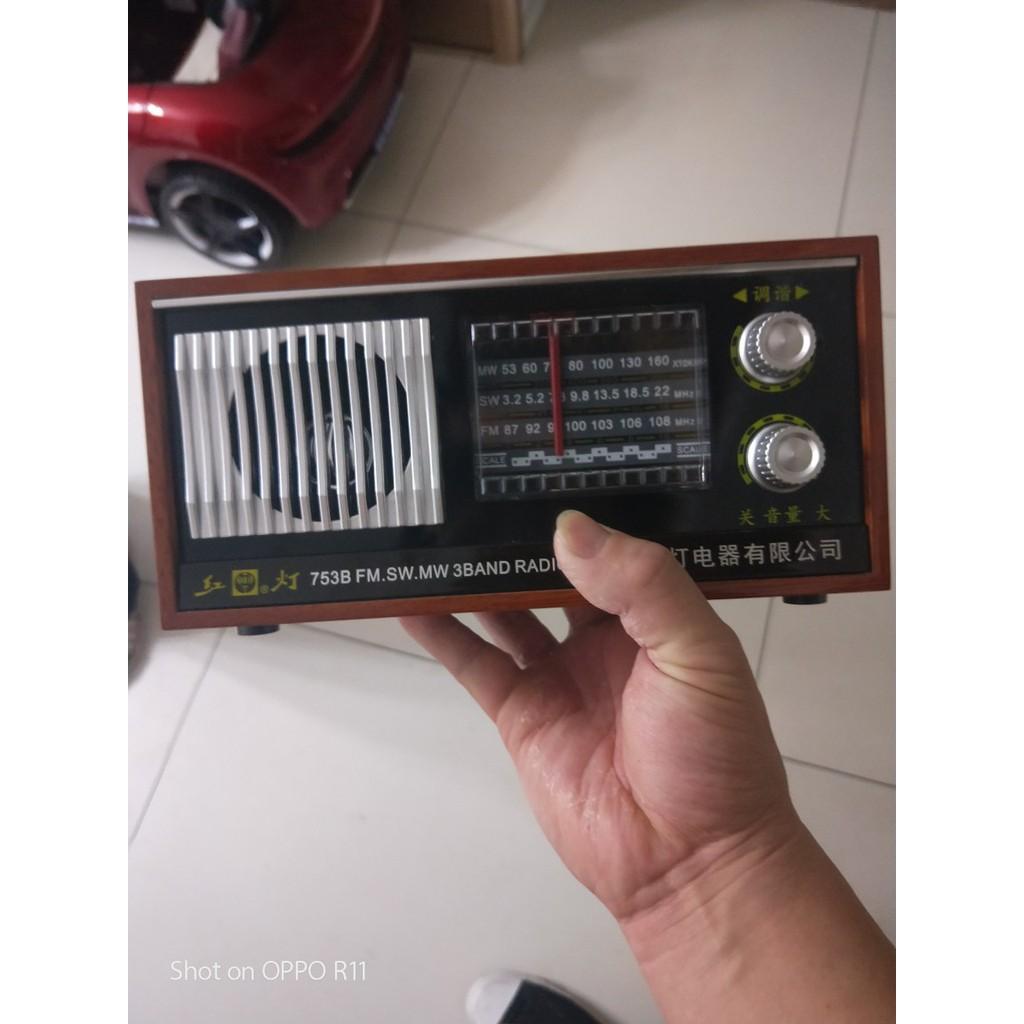 ĐÀI RADIO GỖ GIẢ CỔ HỒNG ĐĂNG HONGDENG HD-753B hàng nhập khẩu