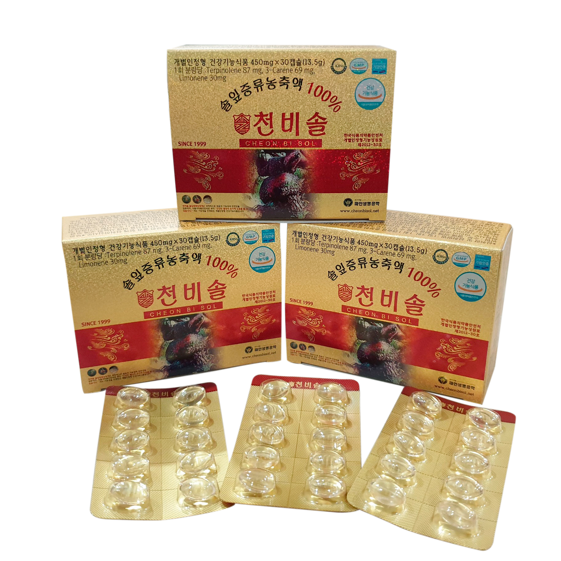 Tinh dầu thông đỏ chính phủ Cheon bi sol - 180 viên