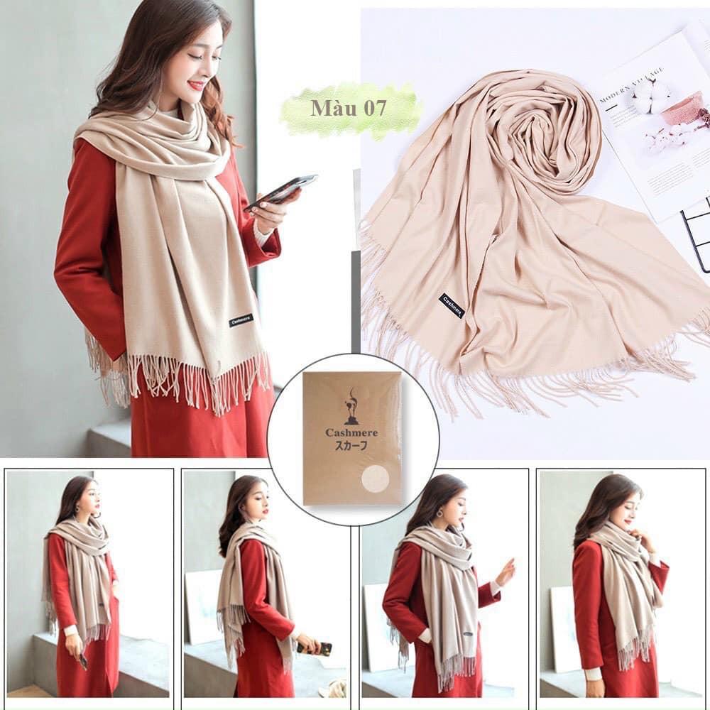 KHĂN CASHMERE MỘT MÀU SẮC NÉT SIÊU HOT