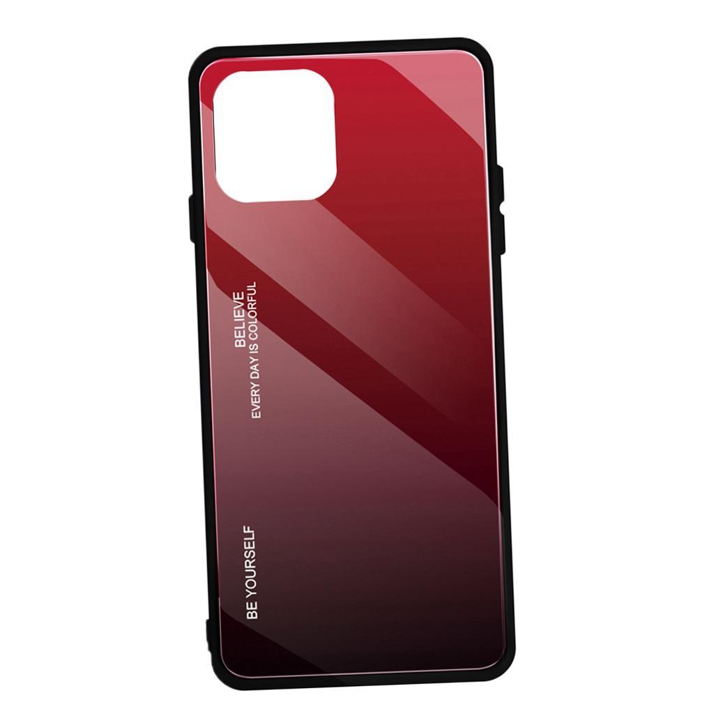Gradient glass cover case for iPhone 11 Pro 6.1 inch for iPhone 11 Red+Black