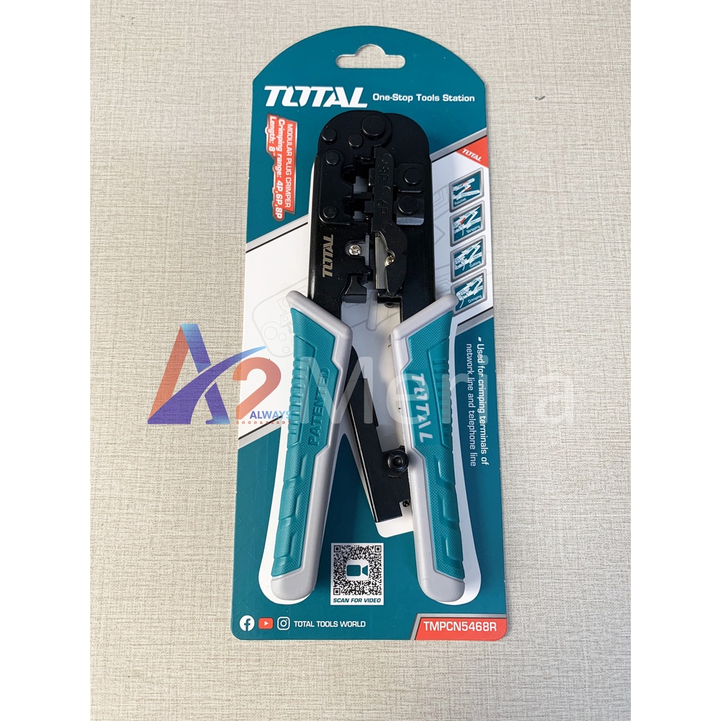 Kềm bấm cos, dây mạng viễn thông 8&quot; (4P, 6P, 8P) Total TMPCN5468R