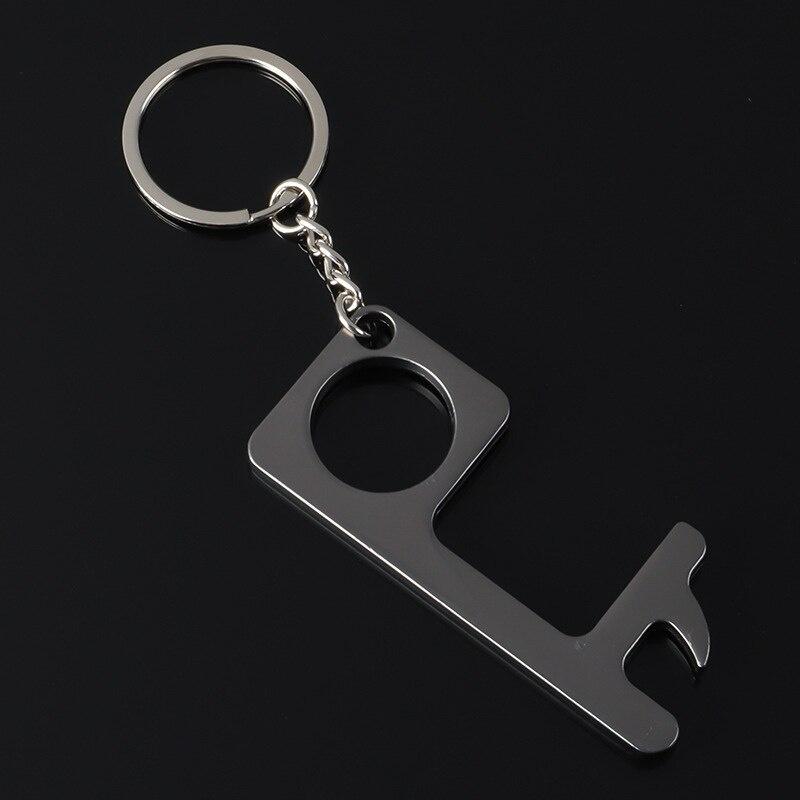 Key Shaped Bottle Opener Keychain Stainless Steel Key Ring Beer Bottle Opener Non-contact Switch Door Corkscrew Bar Tools