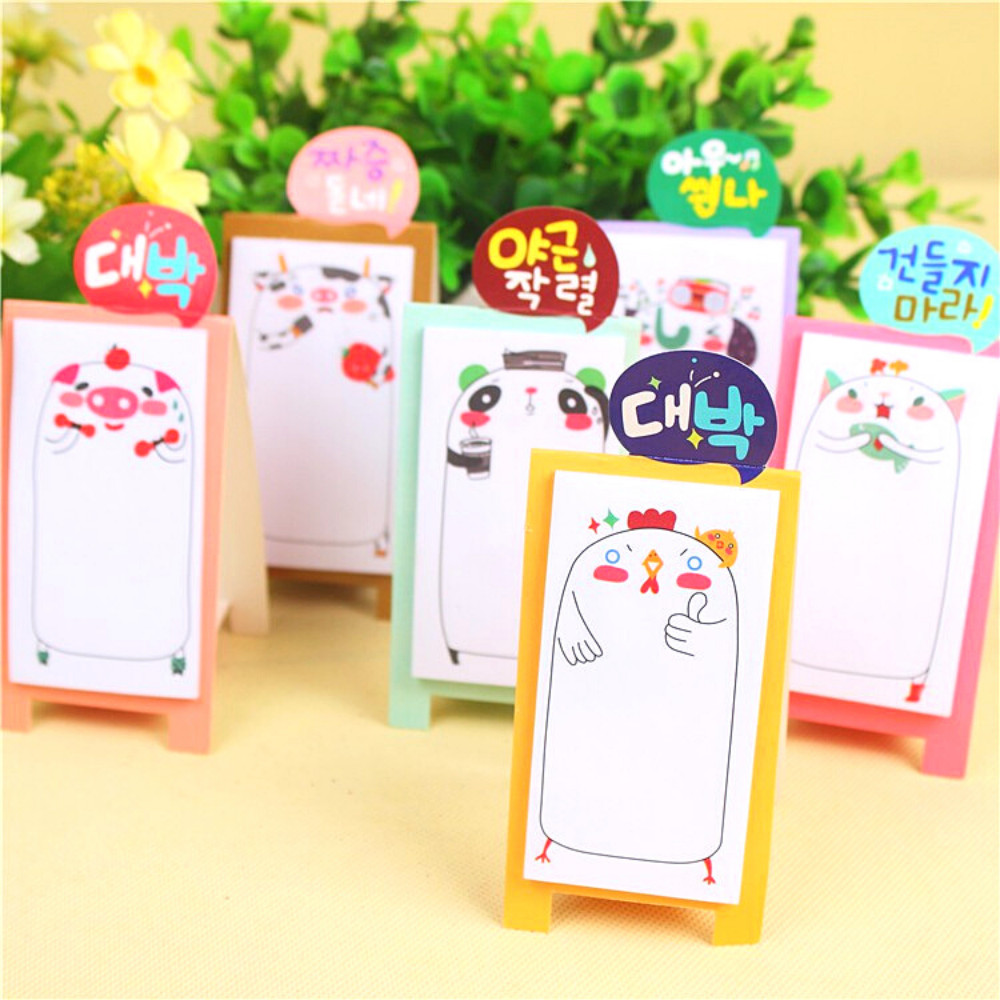 Combo 3 Giấy Note Dạng Đứng Hình Thú Dễ Thương (8.4 x 4.3cm)