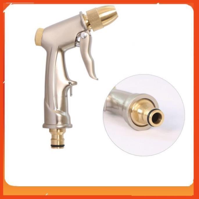 Bộ dây vòi xịt nước rửa xe, tưới cây . tăng áp 3 lần, loại 20m 206701-1 đầu đồng,cút,nối vàng+tặng mở chai