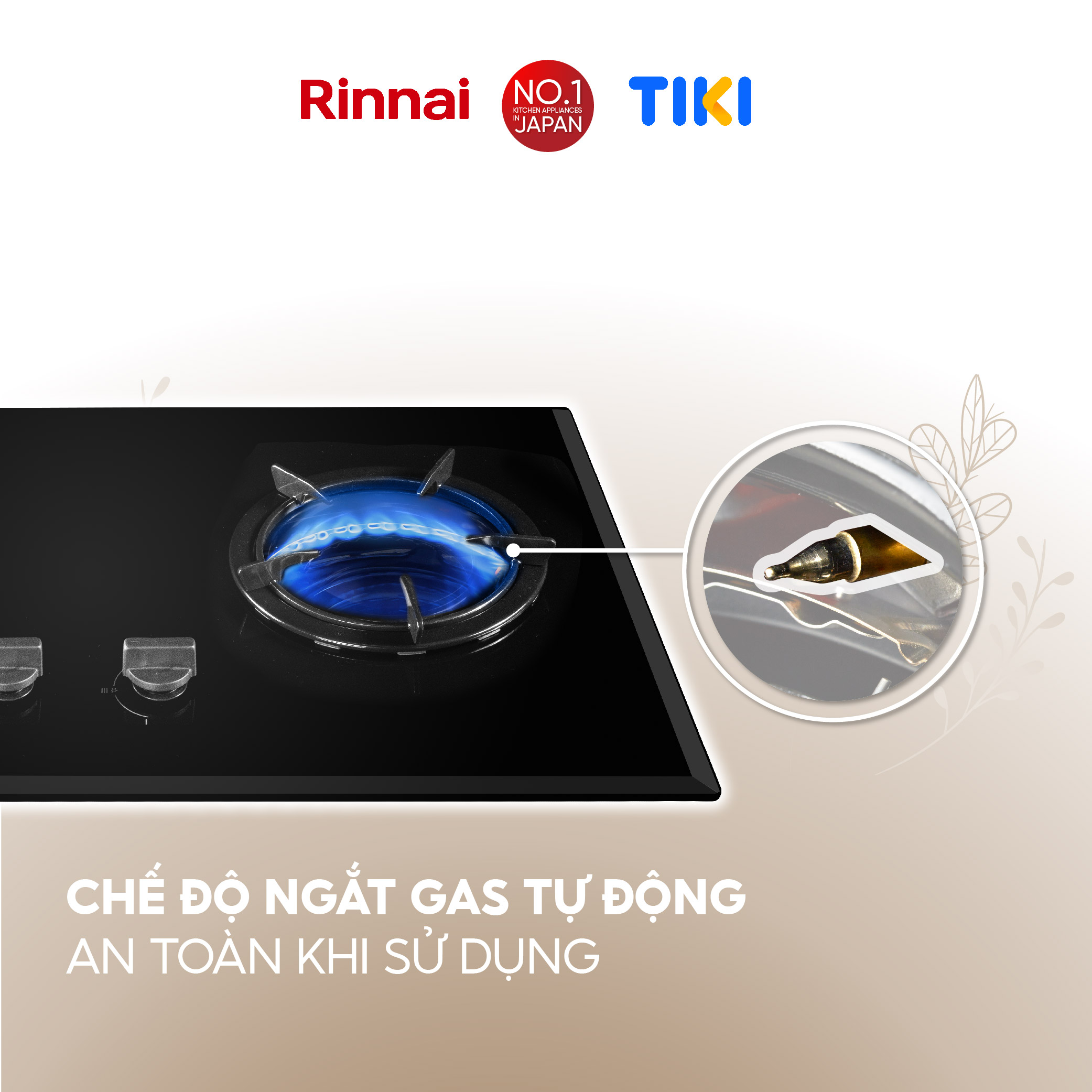 [SP MỚI 2024] Bếp gas âm đầu đốt trong Rinnai RVB-2iFC(B) kích thước lắp đặt linh hoạt, kiềng gang - Hàng chính hãng