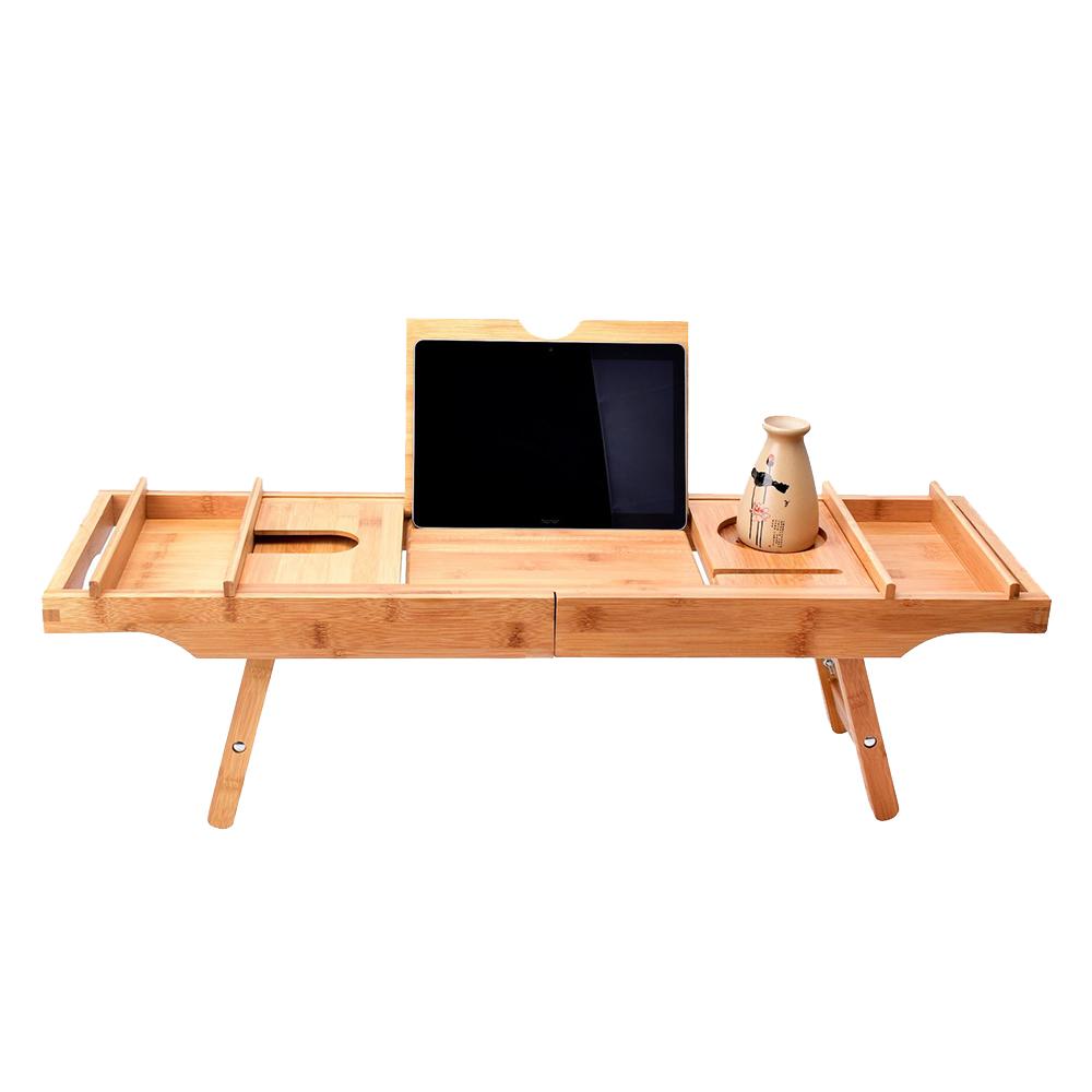 Khay đựng đồ trong bồn tắm được làm bằng tre cao cấp, phủ một lớp sơn mài cho thời gian sử dụng lâu dài.