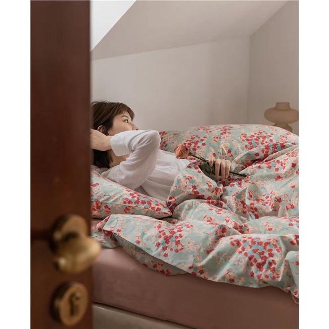 Bộ Chăn Ga Gối Côtton Living 100%cotton Hàng Nhập Khẩu Cao Cấp 4 Món Độc Lạ