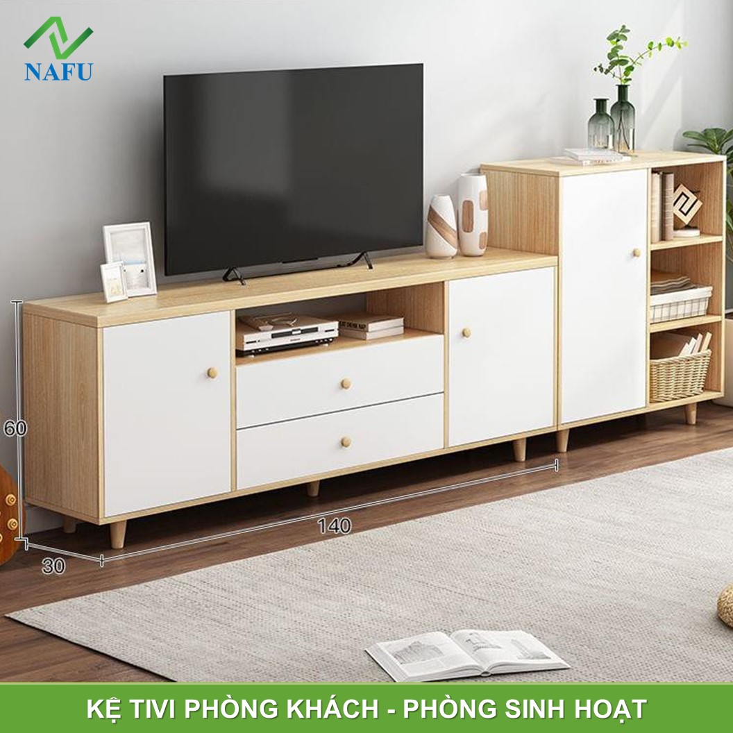 Kệ Tivi Phòng Khách Kết Hợp Bàn Trà Sofa Hiện Đại Phong Cách Bắc Âu GP142