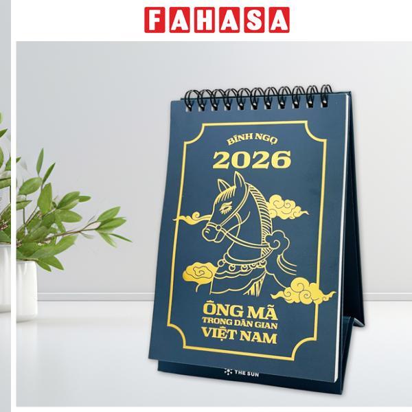 Lịch Bàn Chữ A 2026 - The Sun - Ông Mã - Màu Xanh