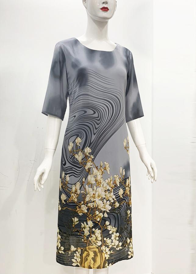Đầm Suông Giấu Bụng Kiểu Đầm Suông Thời Trang Trung Niên Bigsize GOTI 3244