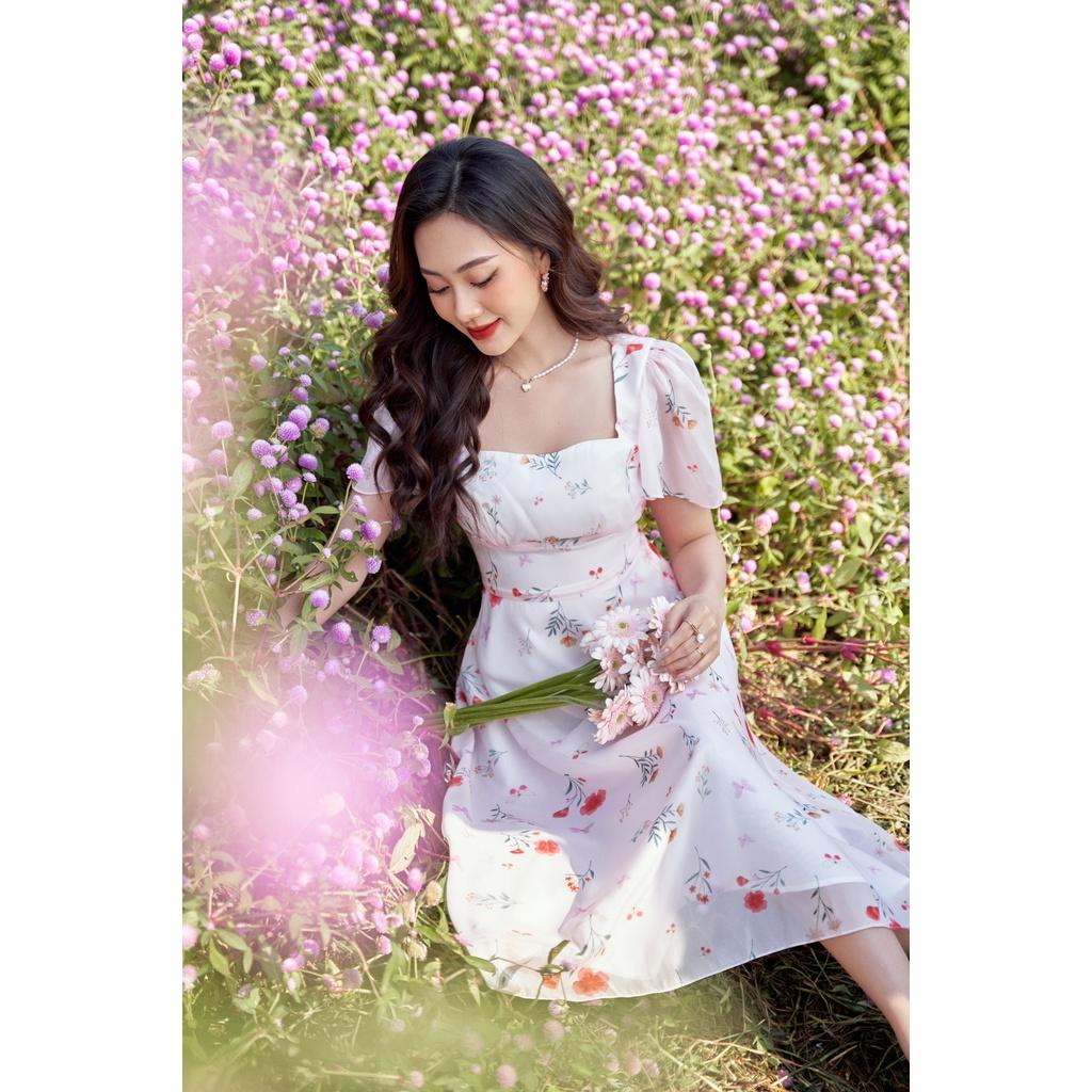 TIELA Đầm váy hoa nhún ngực - Clara Dress