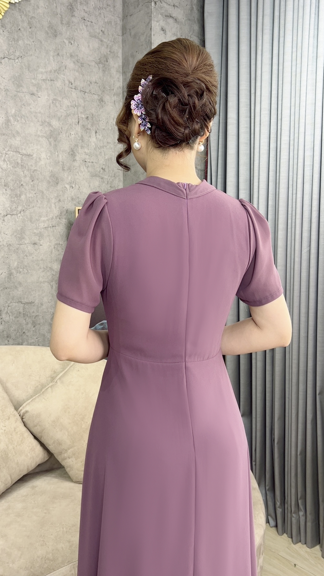 Đầm Quý Bà [ Linh Trà ] (TM 425) Sang Chảnh Siêu Xinh Trang Nhã Thanh Lịch Đi Làm Đi Tiệc Đi Chơi