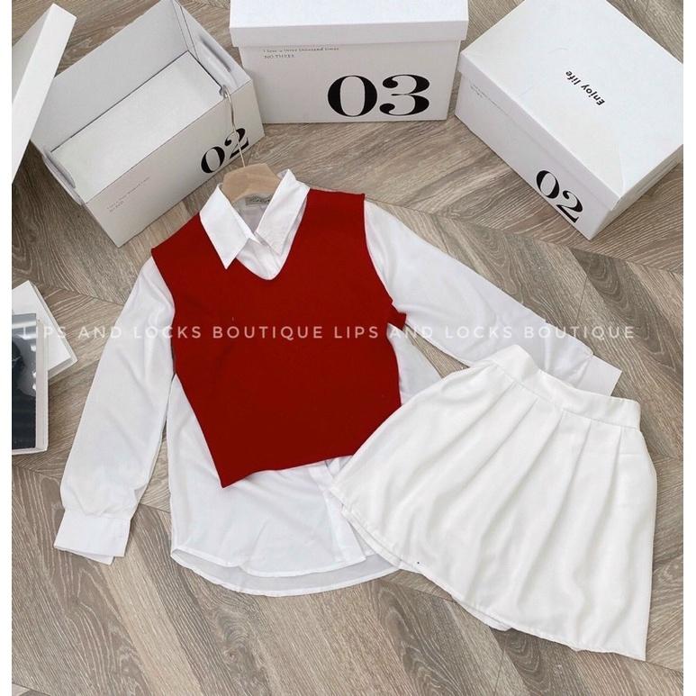 SET 3 MÓN: GILE ĐỎ + CHÂN VÁY - KÈM HÌNH THẬT
