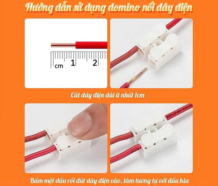 COMBO 10 Domino Nối Dây Điện Nhanh, Cút Nối Dây 2 Đầu Cách Điện CH-2 - Hàng Chính Hãng DÂY CÁP NỐI VÀ ADAPTER NGUỒN