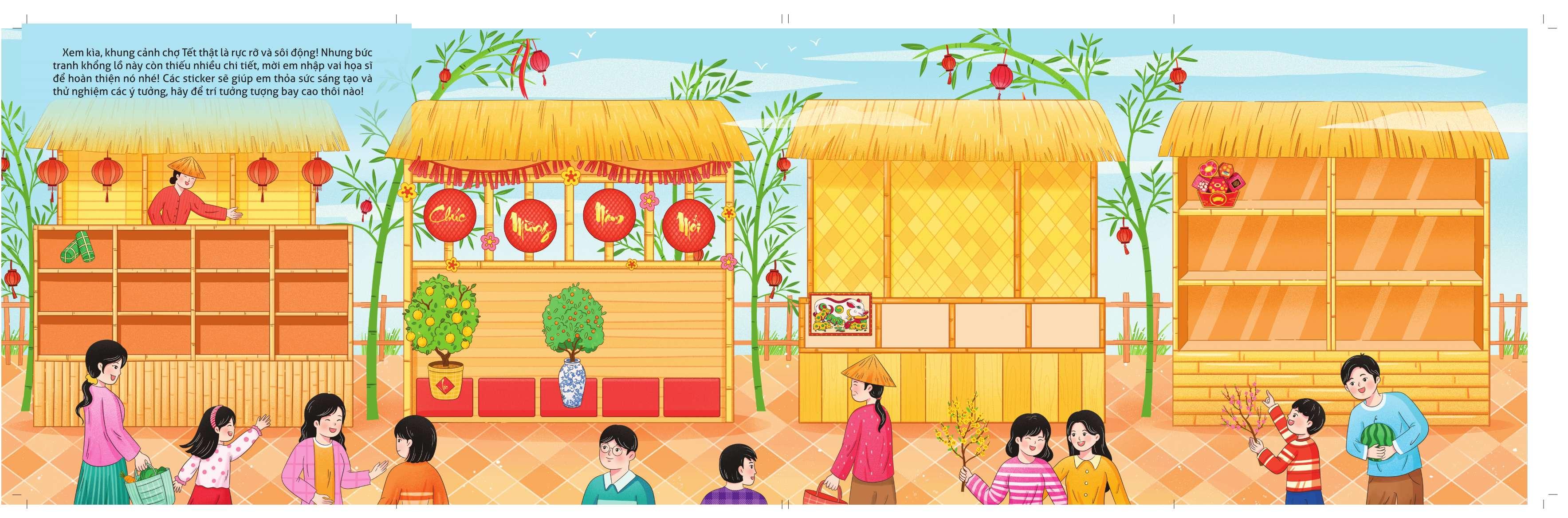 Sách - Sách Khổng Lồ Về Tết - Em Đi Chợ Tết - Bìa Cứng