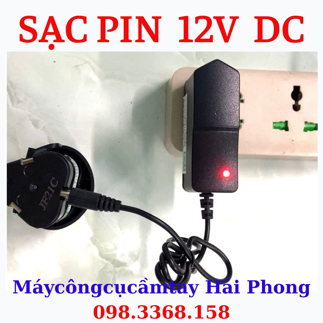 Sạc Pin 12V - 1A cho Pin máy khoan, mài ,. . Chân GIẮC GHIM F 6 mm