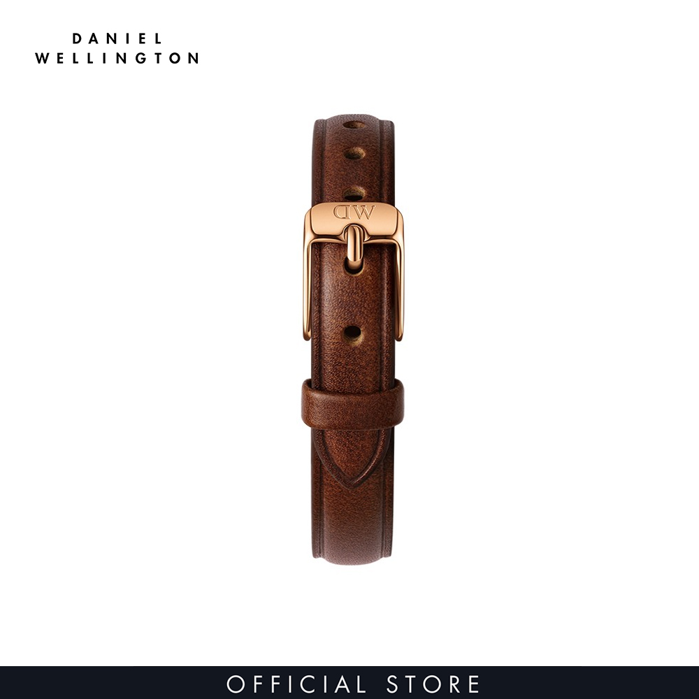 Dây da đồng hồ Daniel Wellington 10mm khóa màu vàng hồng - Cho đồng hồ 24mm - DW00200281