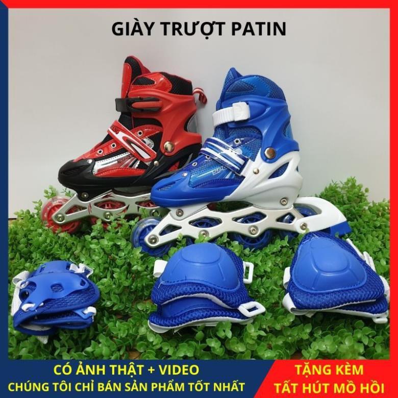 Giày Patin phát sáng dành cho trẻ em và người lớn có thể điều chỉnh to nhỏ TẶNG TẤT HÚT MỒ HÔI Giày patin và đồ bảo hộ