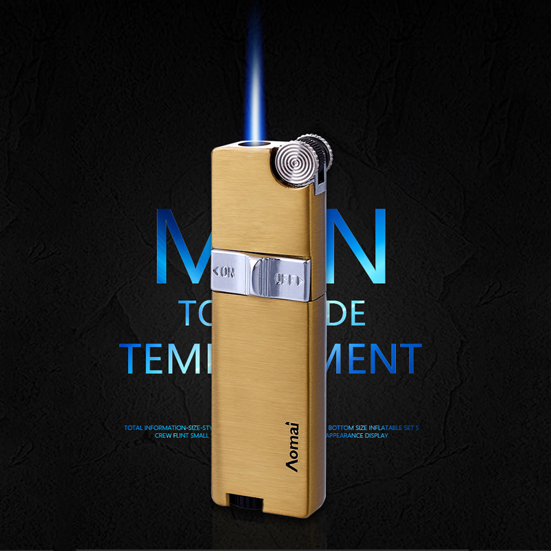 Vỏ Hột Quẹt Bật Lửa Aomai Khò 1 Tia Gas Đá AM-318 Đẹp Độc Lạ Lửa Khò Mạnh Mẽ - Dùng Gas Cao Cấp