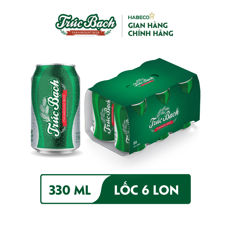 Lốc 6 lon Bia Trúc Bạch (330ml/lon)