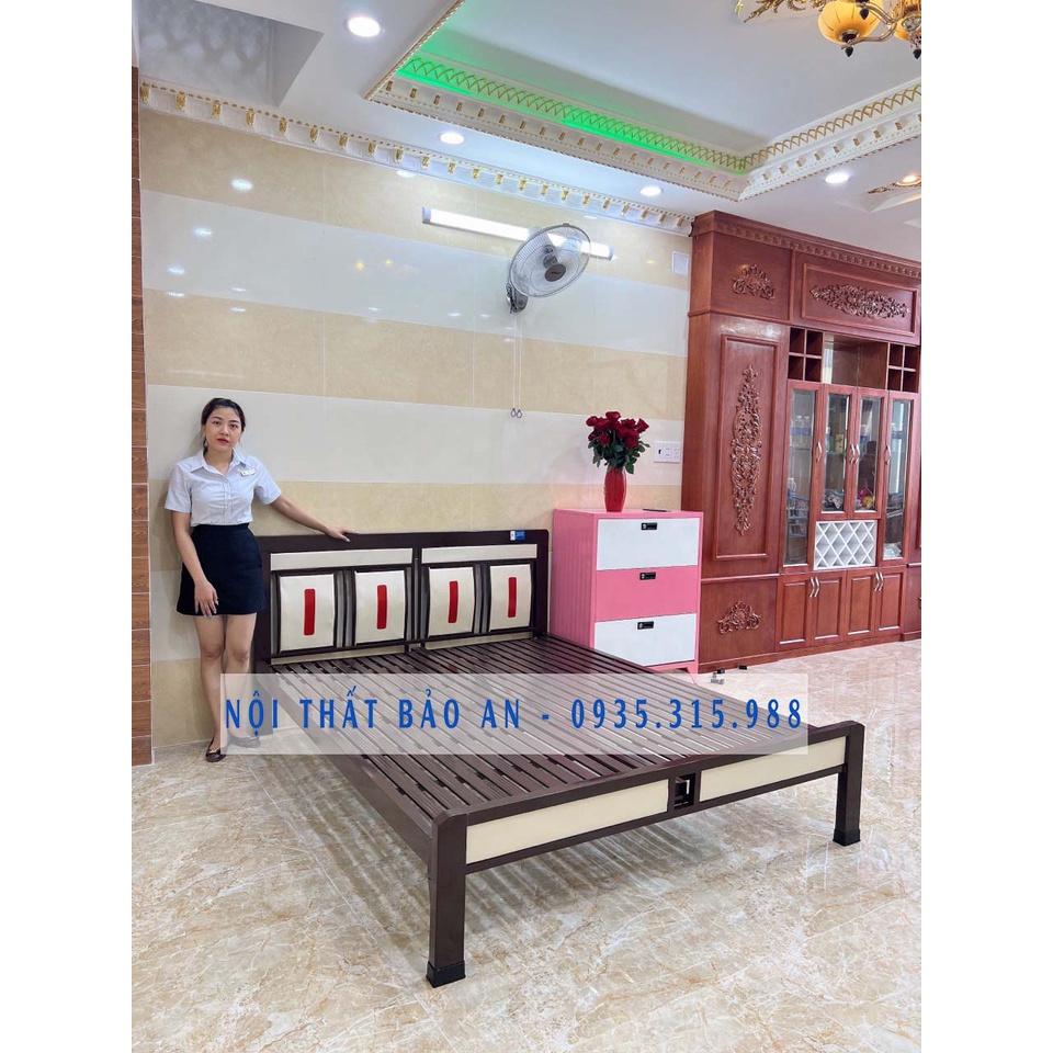 GIƯỜNG SẮT KIỂU 4 SỌC - CAO CẤP HỘP 4X8  - KÍCH THƯỚC 1M8X2M