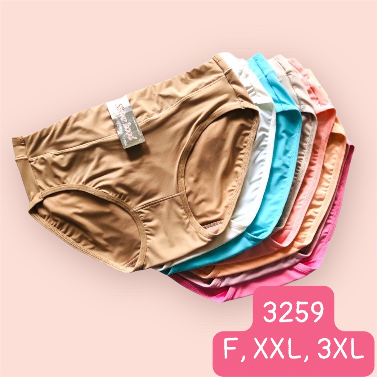 Combo 5 quần lót nữ thun lạnh trơn big size Thái Lan 3259