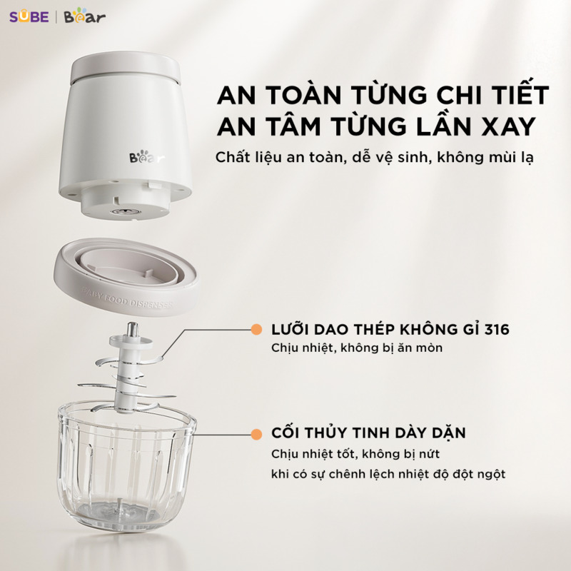 Máy xay ăn dặm Bear 0.3L CH-5H02D24 - Hàng Chính Hãng