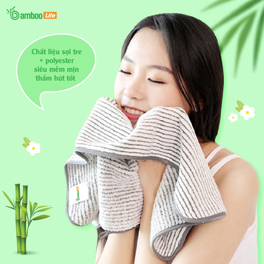 Khăn tắm sợi tre kháng khuẩn, siêu thấm hút, mềm mịn