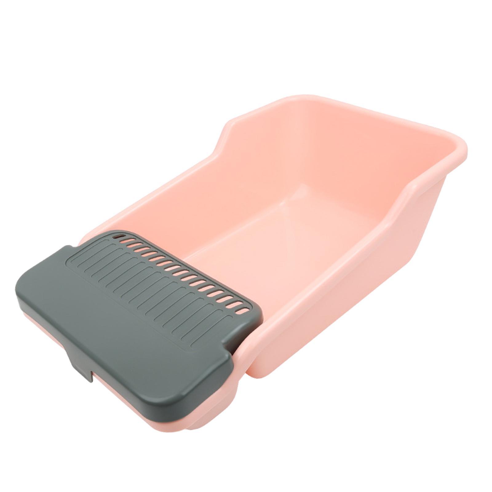 Cat Litter Box Kitten Litter Pan Cat Litter Basin Cat Potty Toilet Large Capacity Heighten Large Space Bedpan for Small Pets Pet Litter Tray