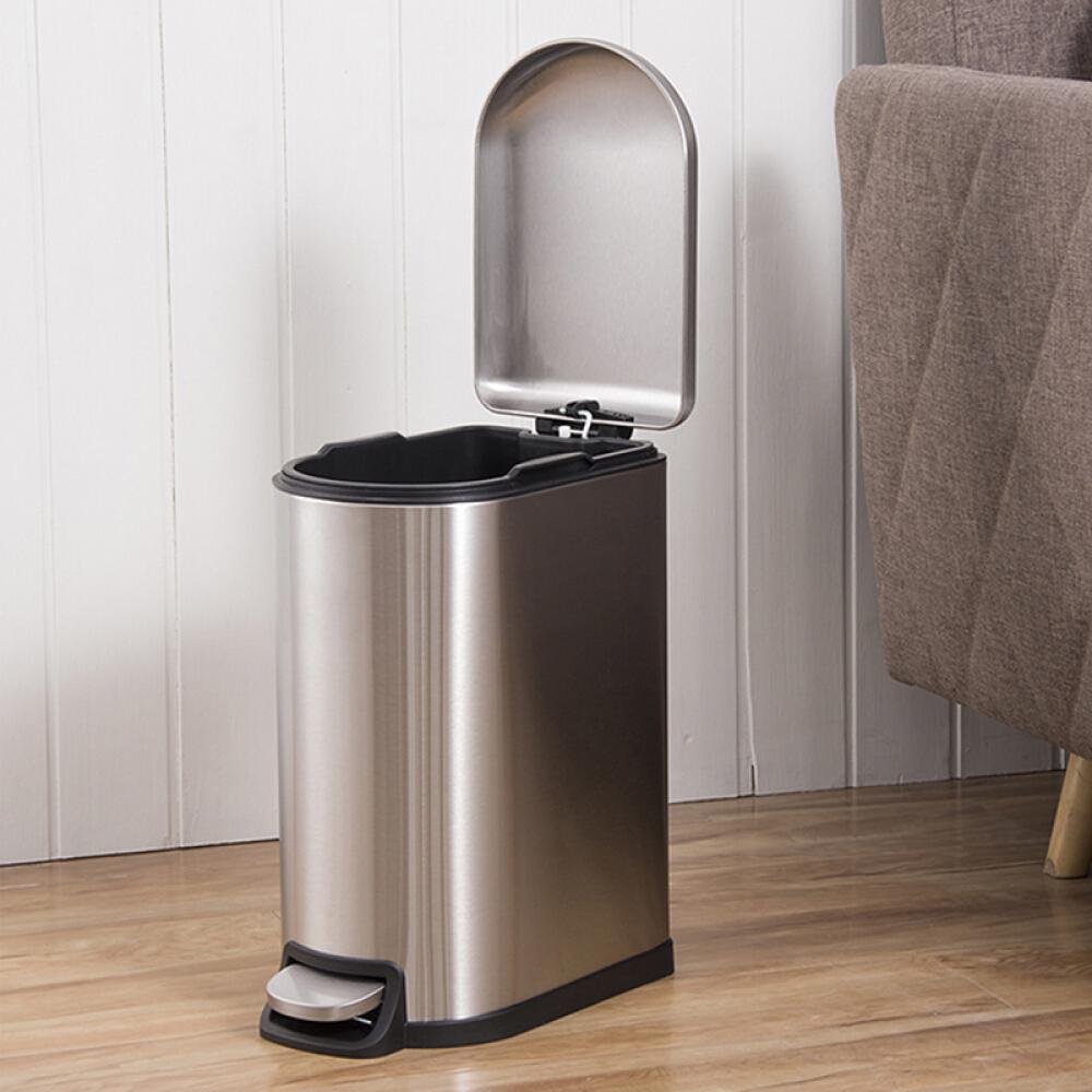 Stainless Steel Step Rubbish Trash Can 10L Living Room Hotel Garbage Bin Silent