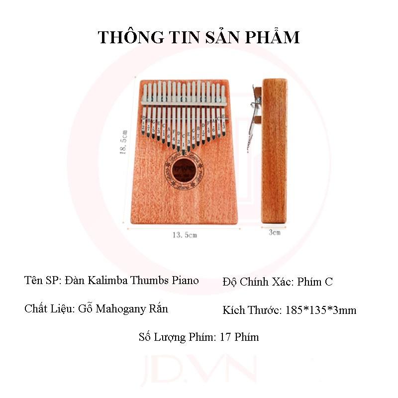 Đàn Kalimba 17Phím -Đàn Kalimba Thumbs Piano Sử Dụng Ngón Tay Tặng kèm Full bộ phụ kiện JDX01