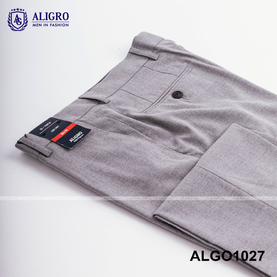 Quần Âu Nam ALIGRO Màu Ghi Form Chuẩn Slimfit Vải Cotton Cao Cấp Cực Tôn Dáng, Lịch Sự ALGO1027