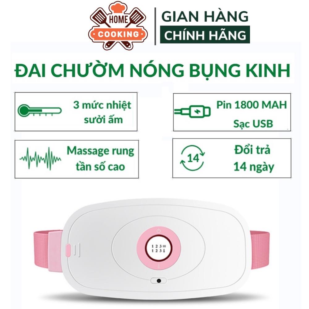 Đai chườm nóng sưởi ấm bụng,đai massage bụng 2in1 làm nóng giúp giảm đau bụng kinh nguyệt,3 mức nhiệt, bảo hành 12 tháng