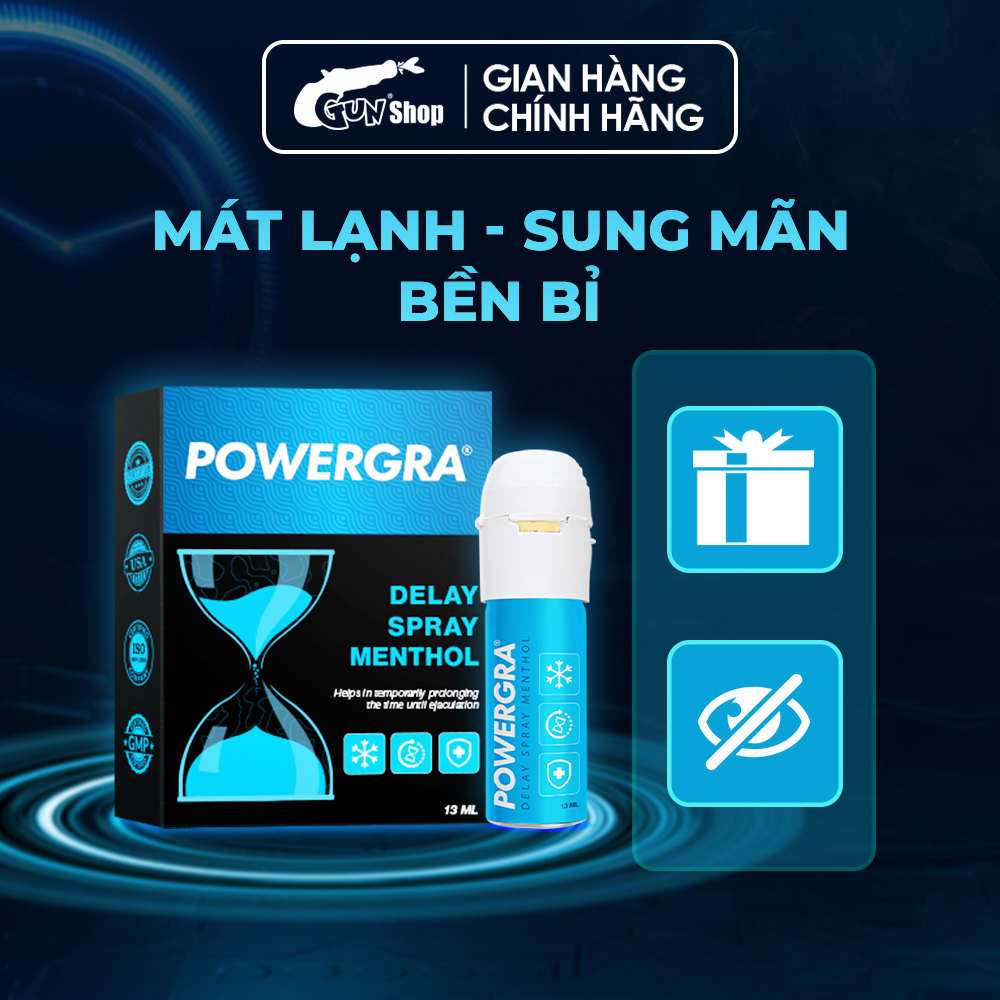 Chai xịt Mỹ Powergra Delay Spray Menthol - Chai 13ml