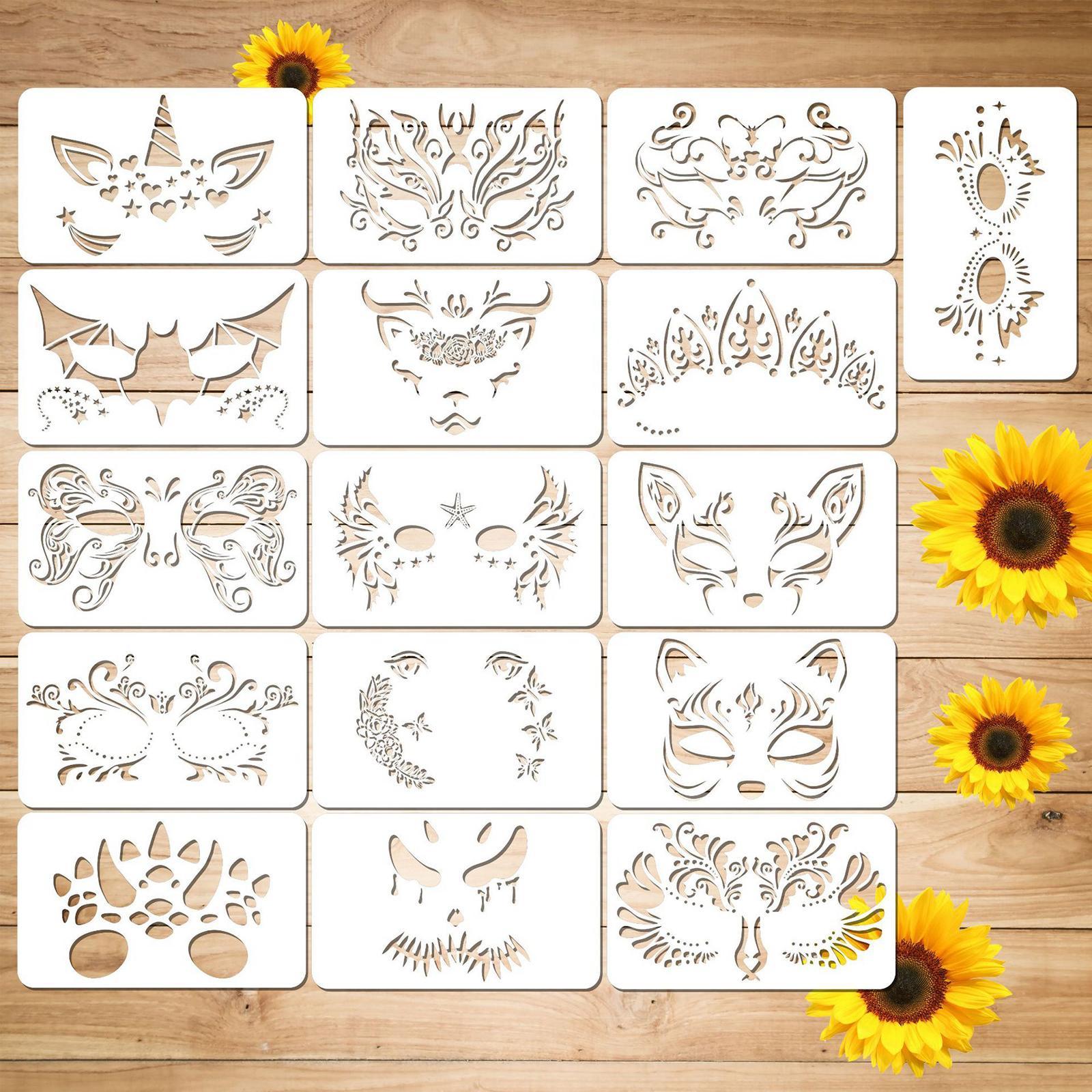 Face Paint Stencils for Kids Reusable Durable for Halloween Holidays Cosplay