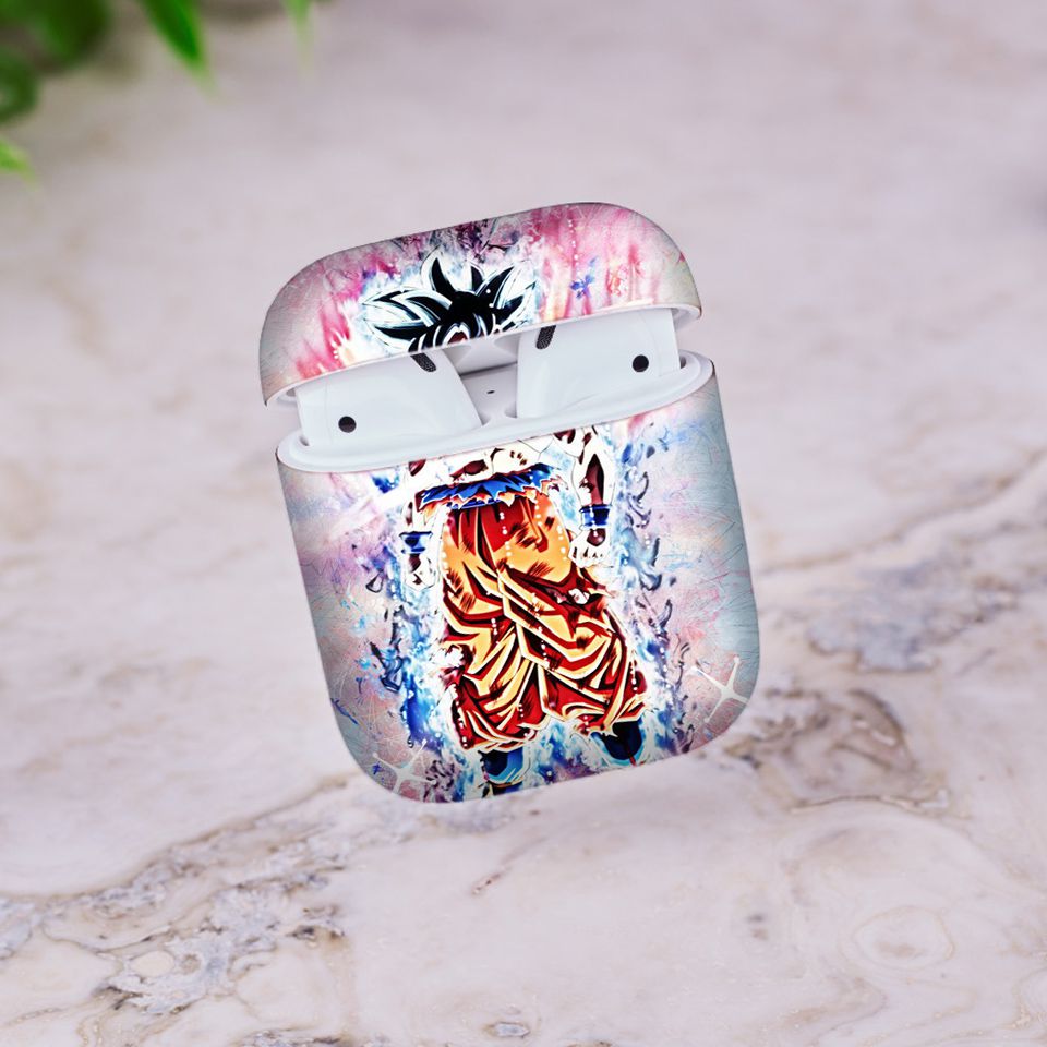 Miếng dán skin chống bẩn cho tai nghe AirPods in hình Dragon Ball - Goku Ultra Instinct - 7vnr56 (bản không dây 1 và 2)