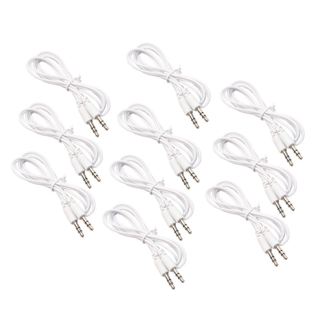 10pc Aux Cable 3.5 to 3.5 Stereo Cable Male to Male Phone Cord 3.28ft