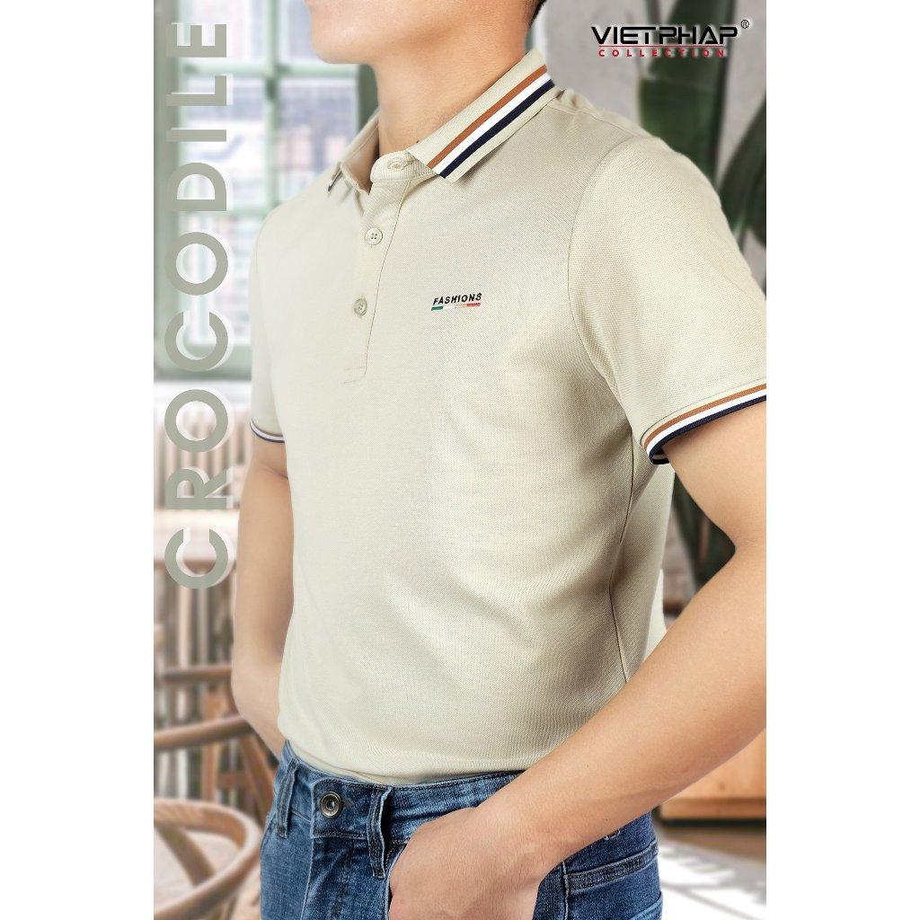 Áo Thun Polo Nam Cao Cấp VIỆT PHÁP / Form Basic- Chất liệu cotton dệt kiêu cá sấu co dãn thấm hút mồ hồi tốt 2A002