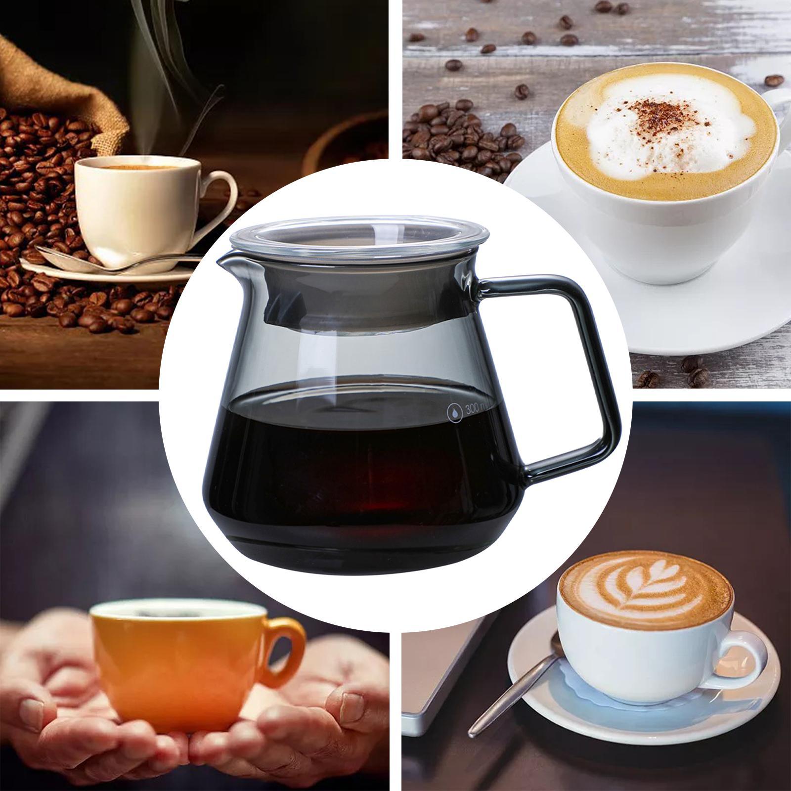 Pour Over Coffee Pot Carafe Coffee Brewer, Heat Resistant Coffee Maker for Barista Bar Cafe