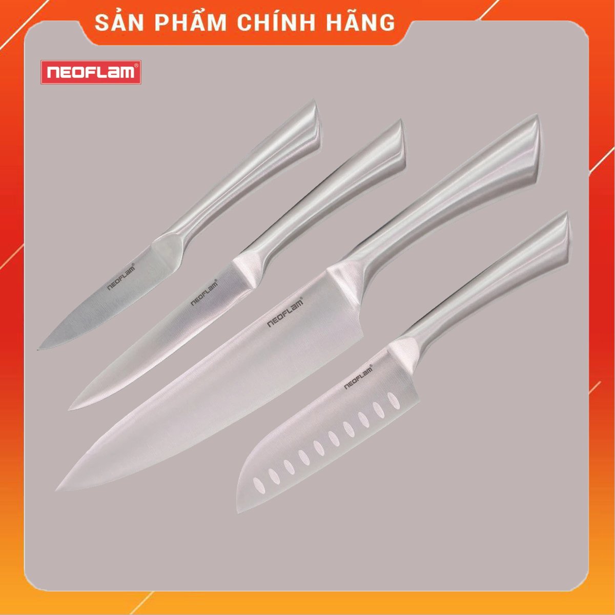 [HÀNG CHÍNH HÃNG] Bộ dao 5 món Neoflam, Dao làm bằng inox 430 không gỉ, Lưỡi thép cacbon 4Cr13 chống mài mòn, độ sắc cao, bền bỉ