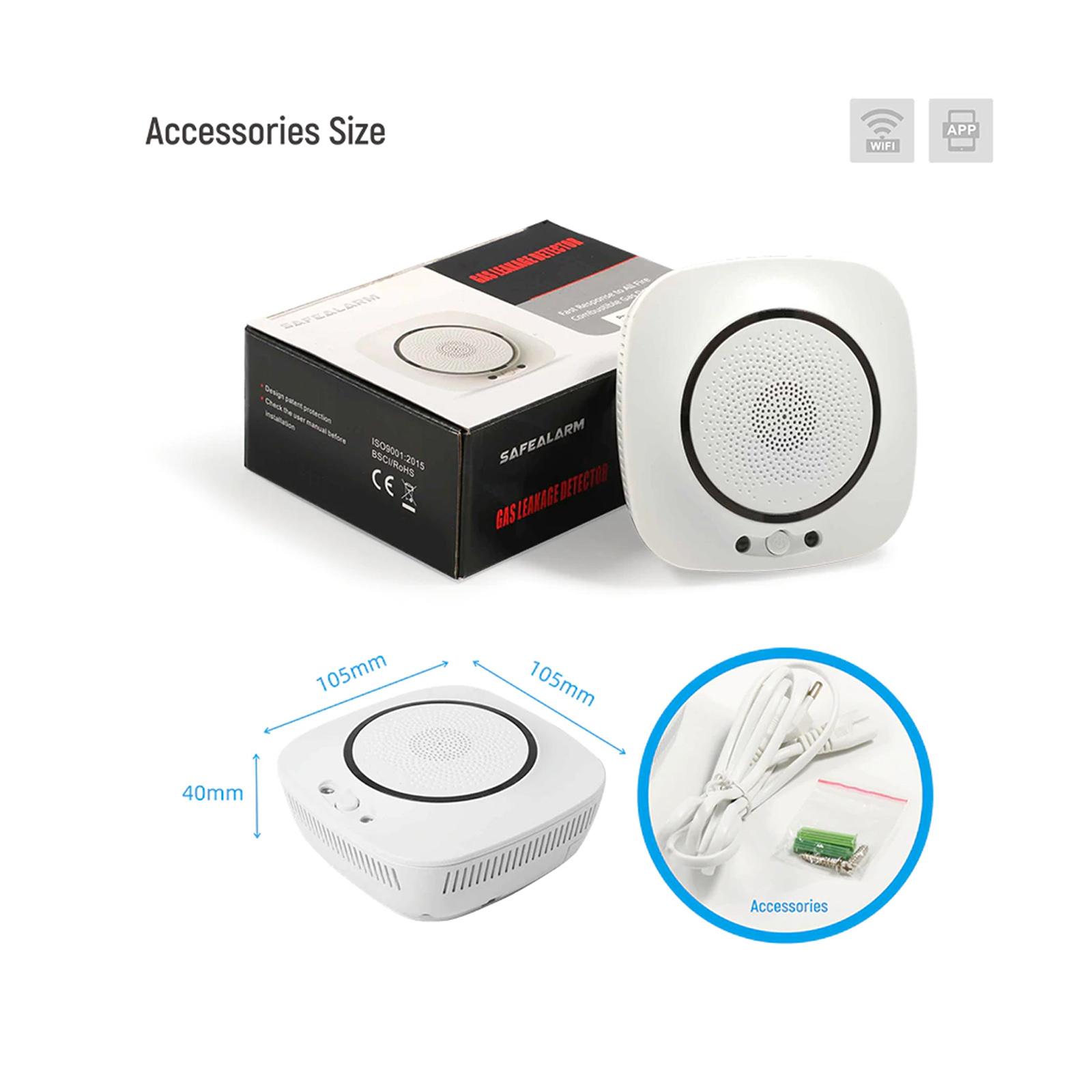 Wifi Carbon Monoxide Detector Wifi Smoke Sensor Security Alarm System 75dB Sound Warning APP Notification Pushing SmartLife Tuya APP Remote Control